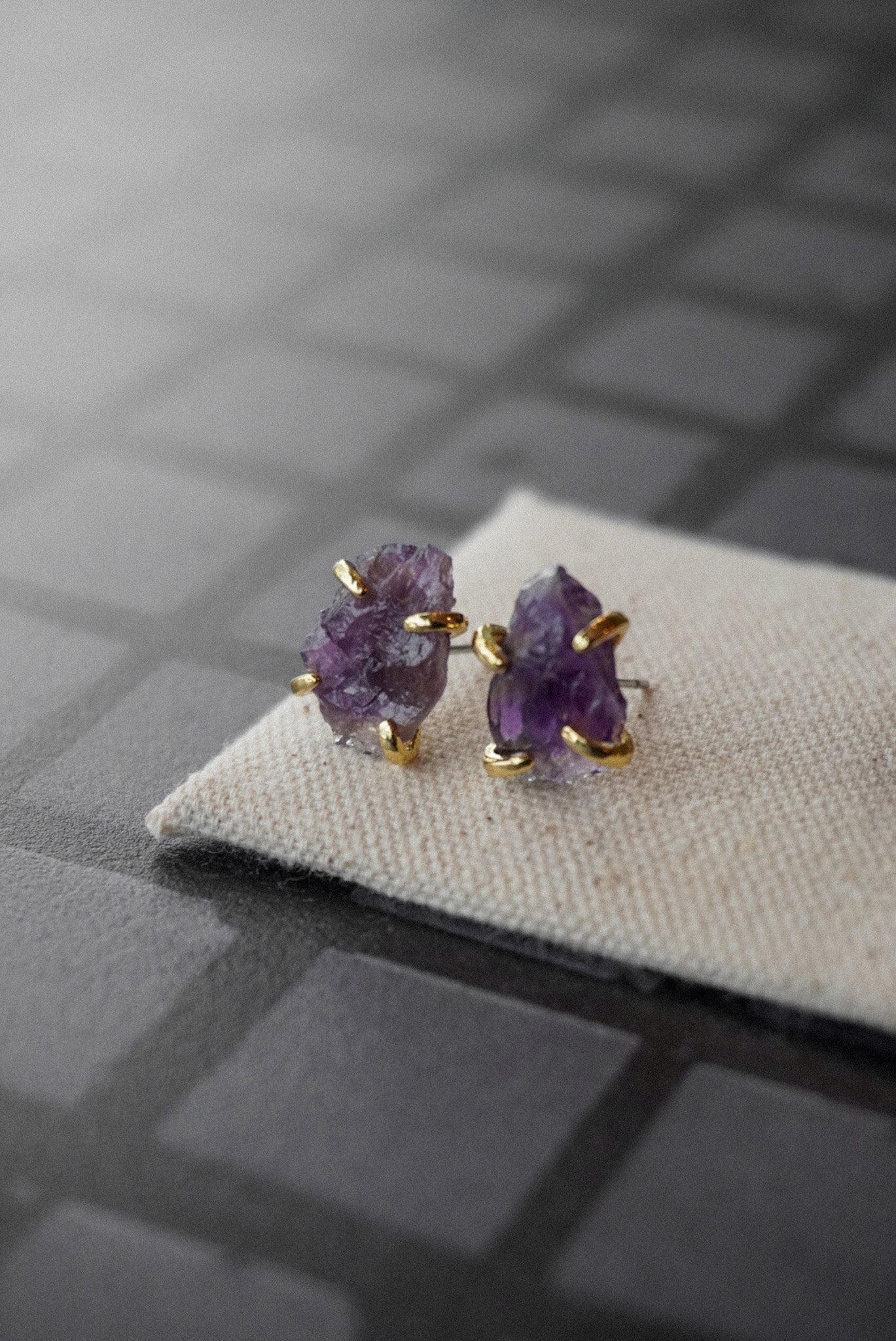 Boucle d'oreille améthyste - Savonnerie Saponaria