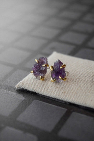 Boucle d'oreille améthyste - Savonnerie Saponaria