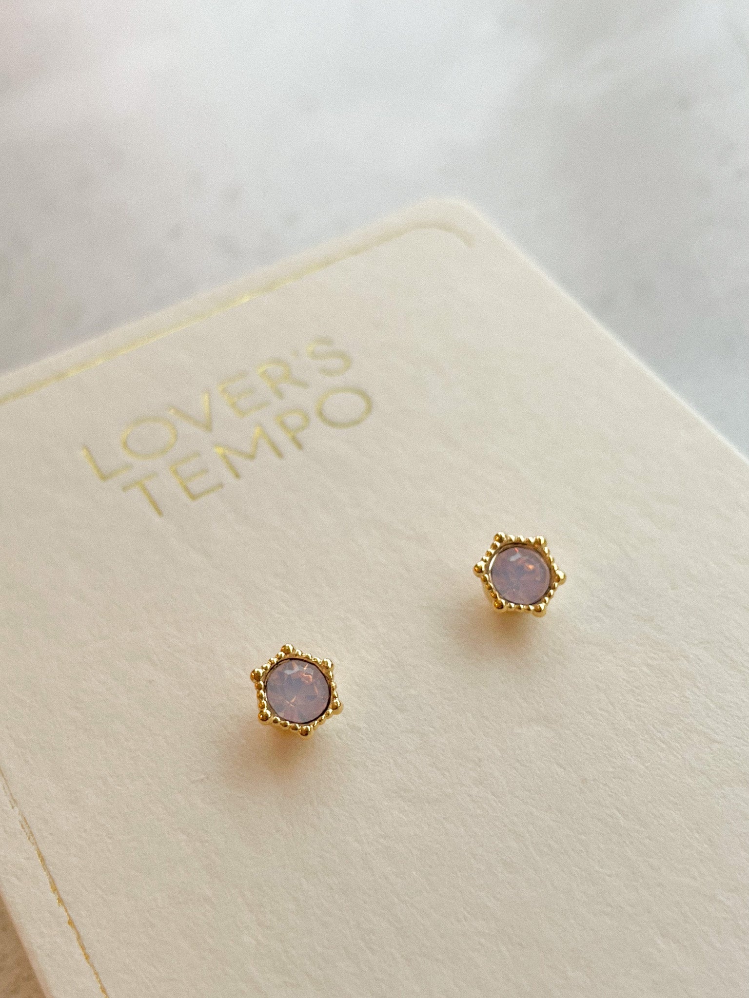Boucles d'oreilles Astrid (Opale rose) - Savonnerie Saponaria