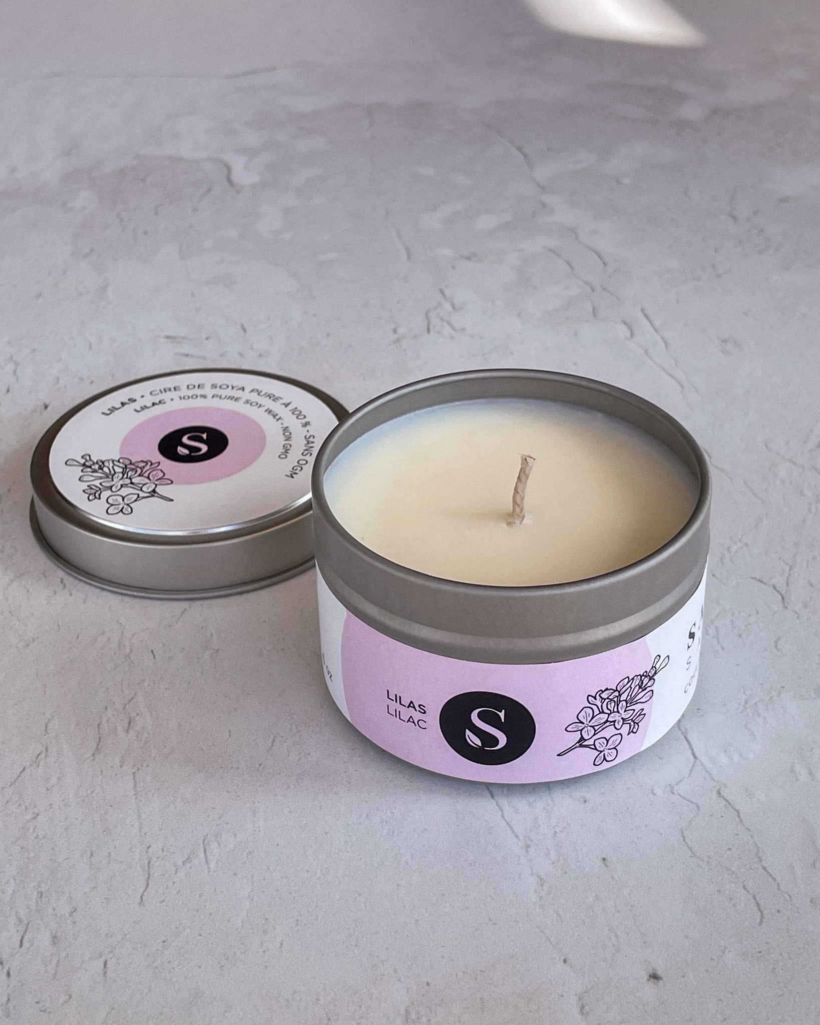 Bougie de soya – Lilas - Bougies - Savonnerie Saponaria