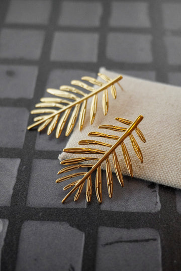 Boucle d'oreille feuillage long - Savonnerie Saponaria