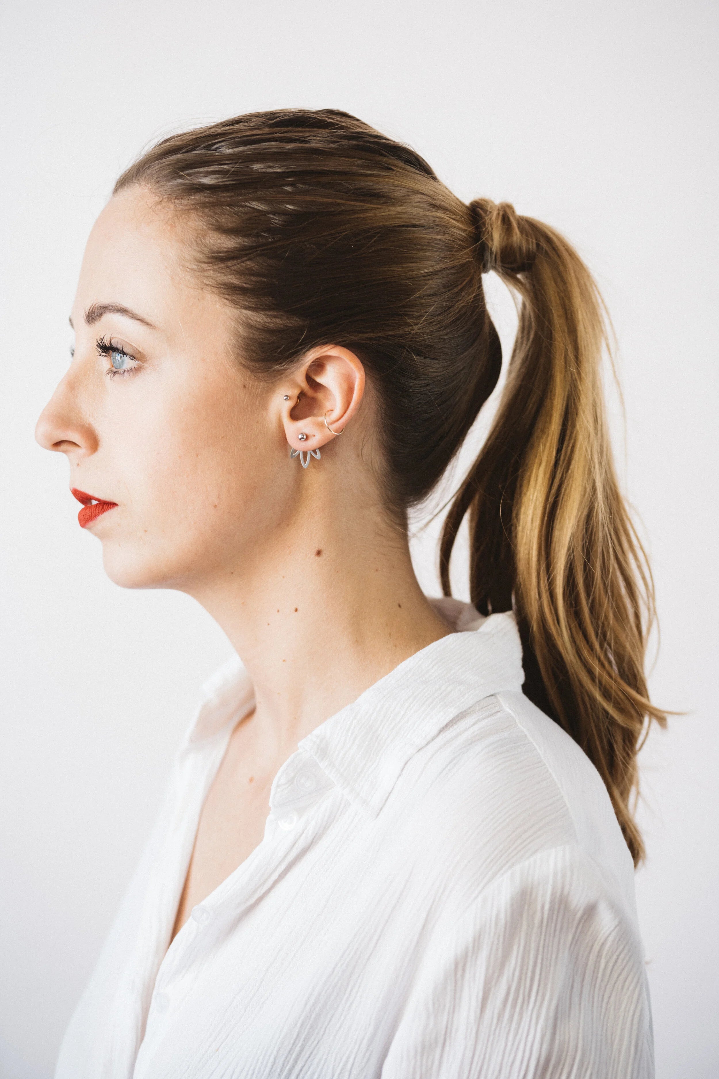 Flore Ear Jacket Earrings (Silver)