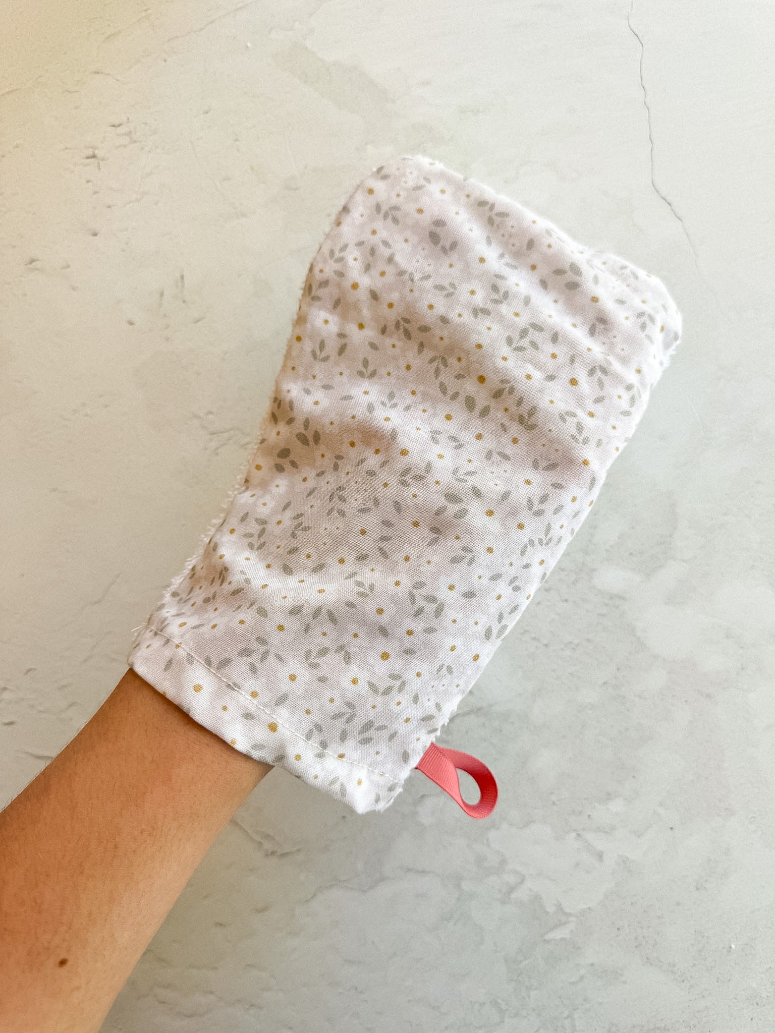 Gant de bain petites fleurs - Savonnerie Saponaria
