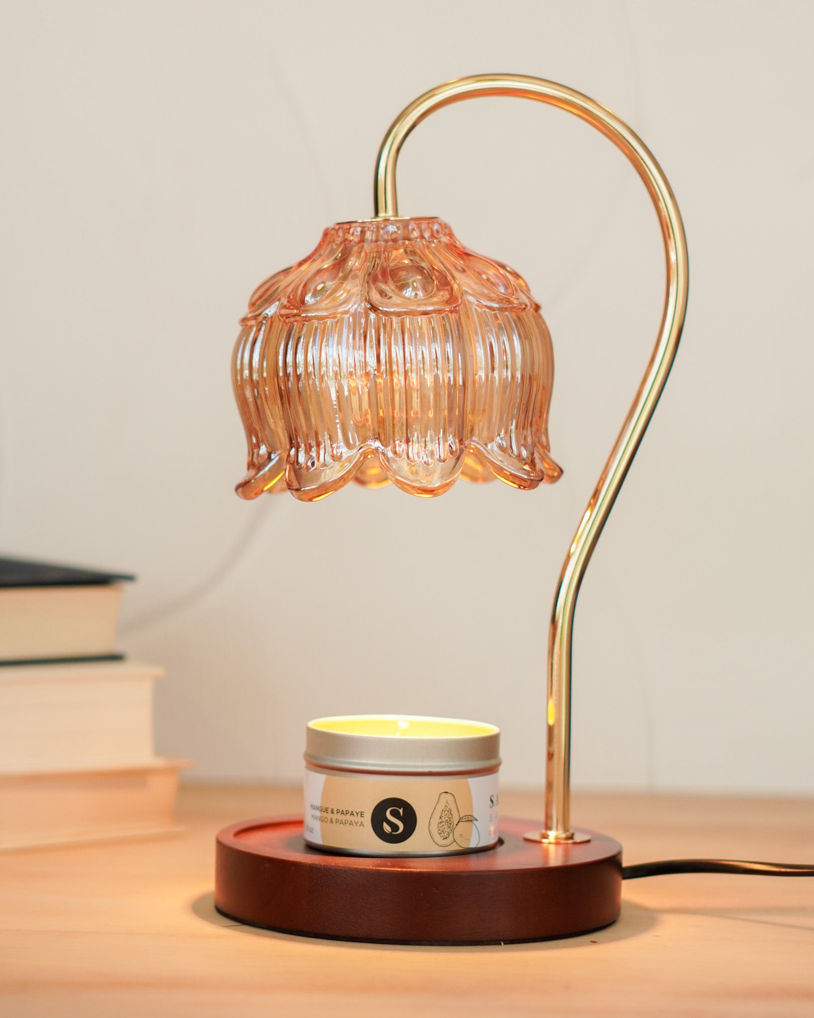 Lampe chauffe - bougie (ambre) - Savonnerie Saponaria