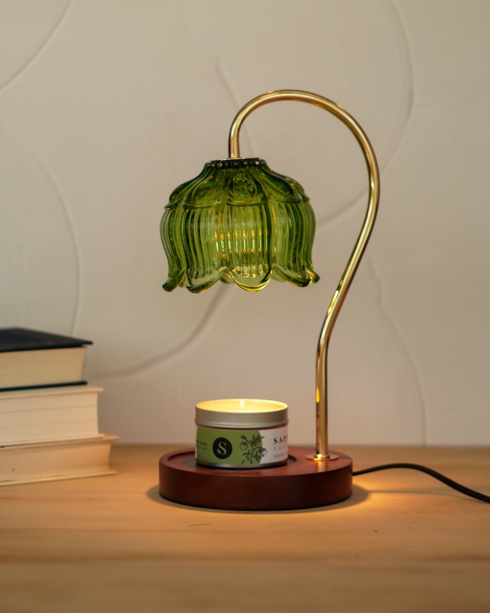 Lampe chauffe - bougie (verte) - Savonnerie Saponaria