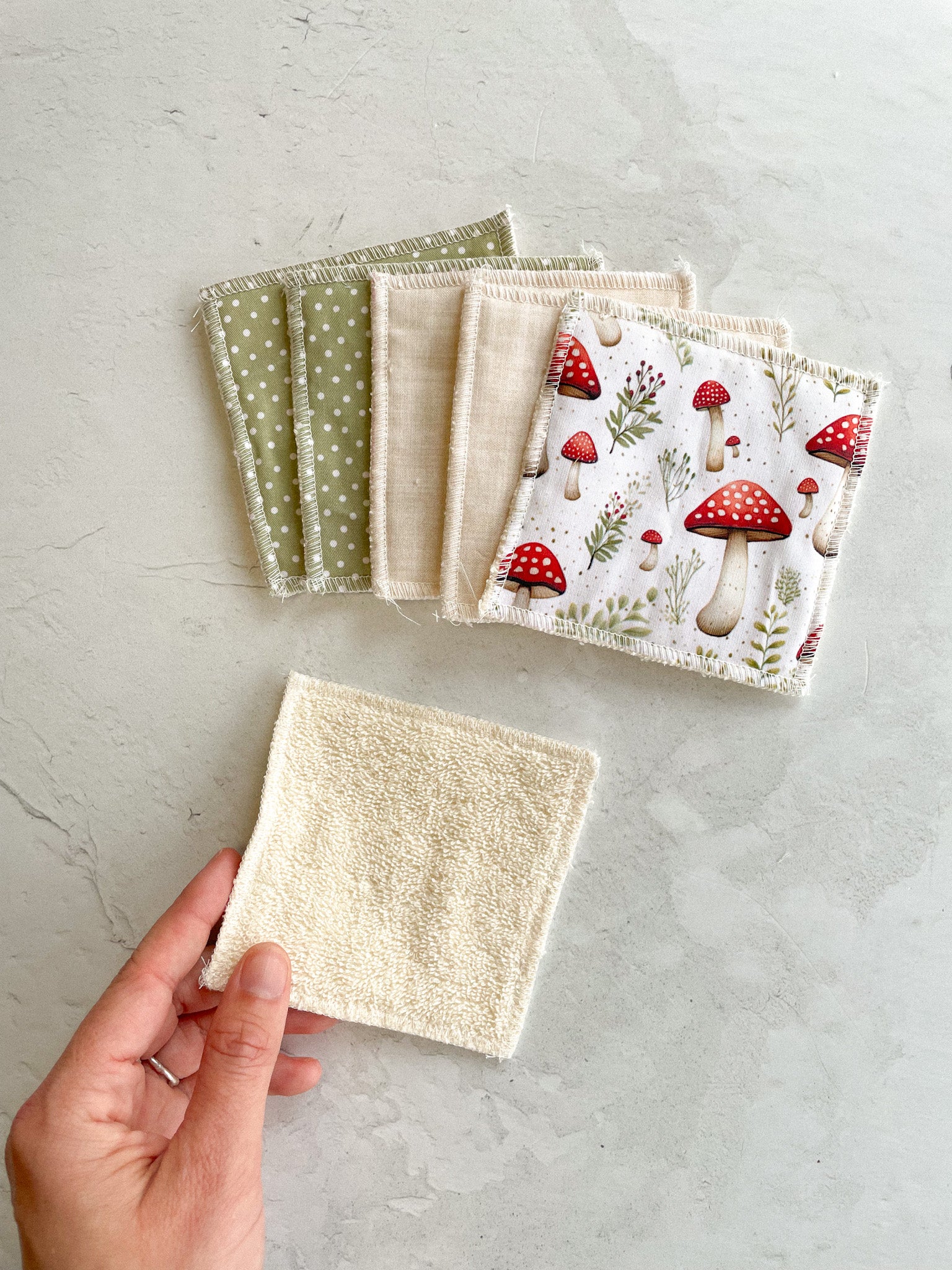 Lingettes démaquillantes champignons (6) - Savonnerie Saponaria