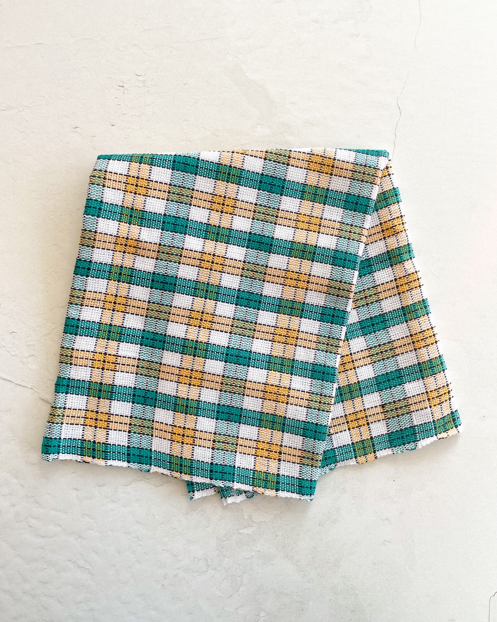 Linge vaisselle tissé - vert, jaune - Savonnerie Saponaria