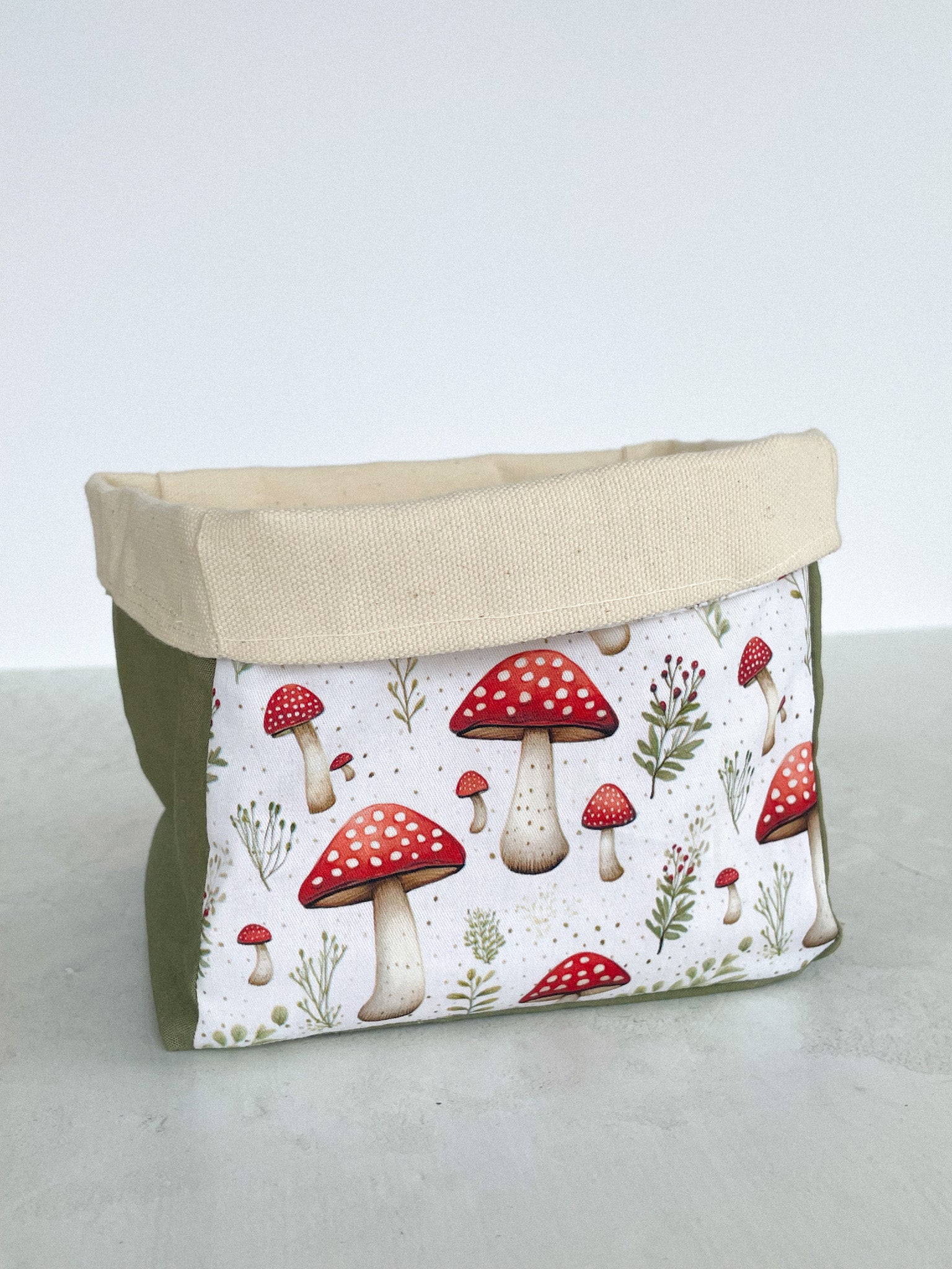 Panier de tissu - champignons - Savonnerie Saponaria