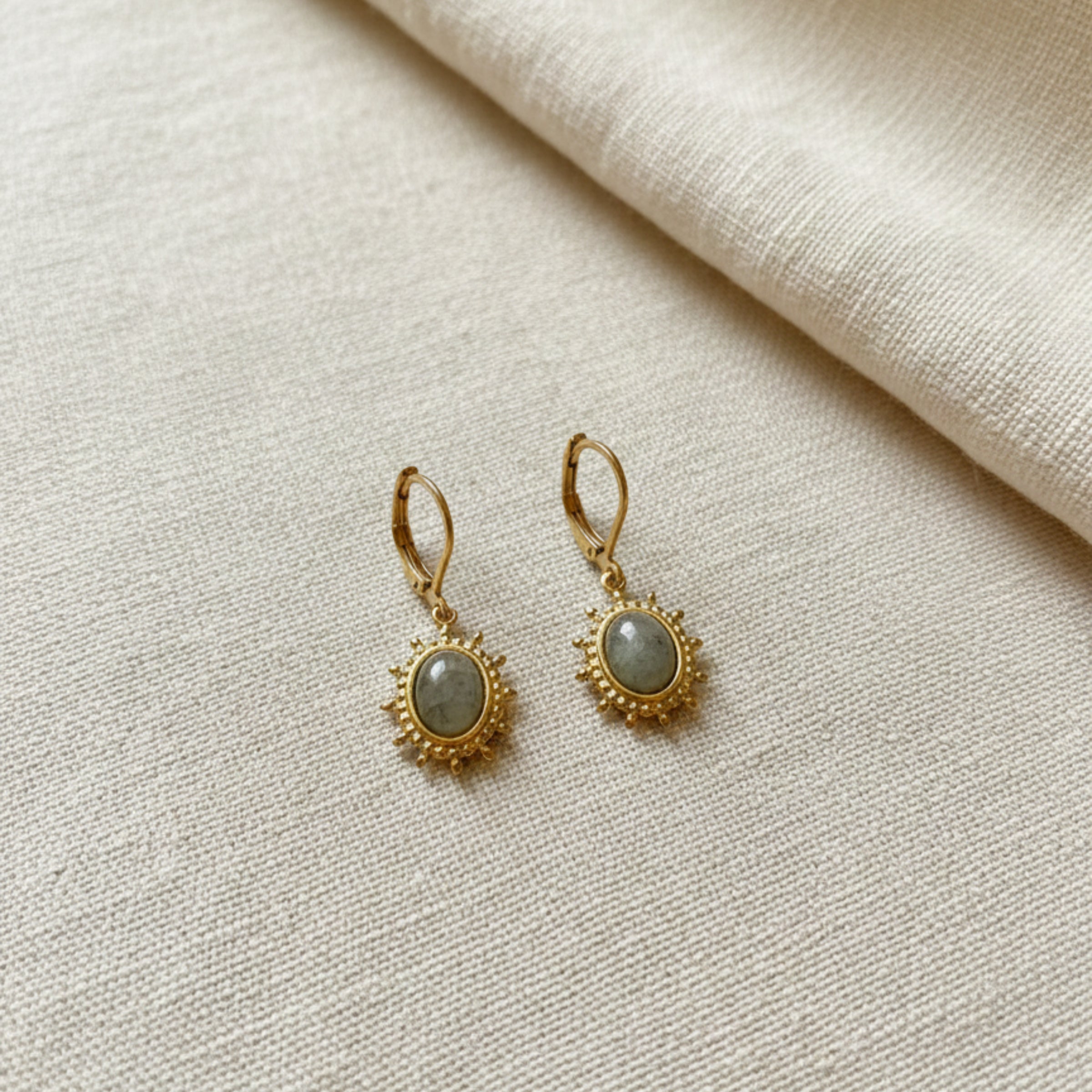 Boucles d’oreilles Solene labradorite (or) - Savonnerie Saponaria
