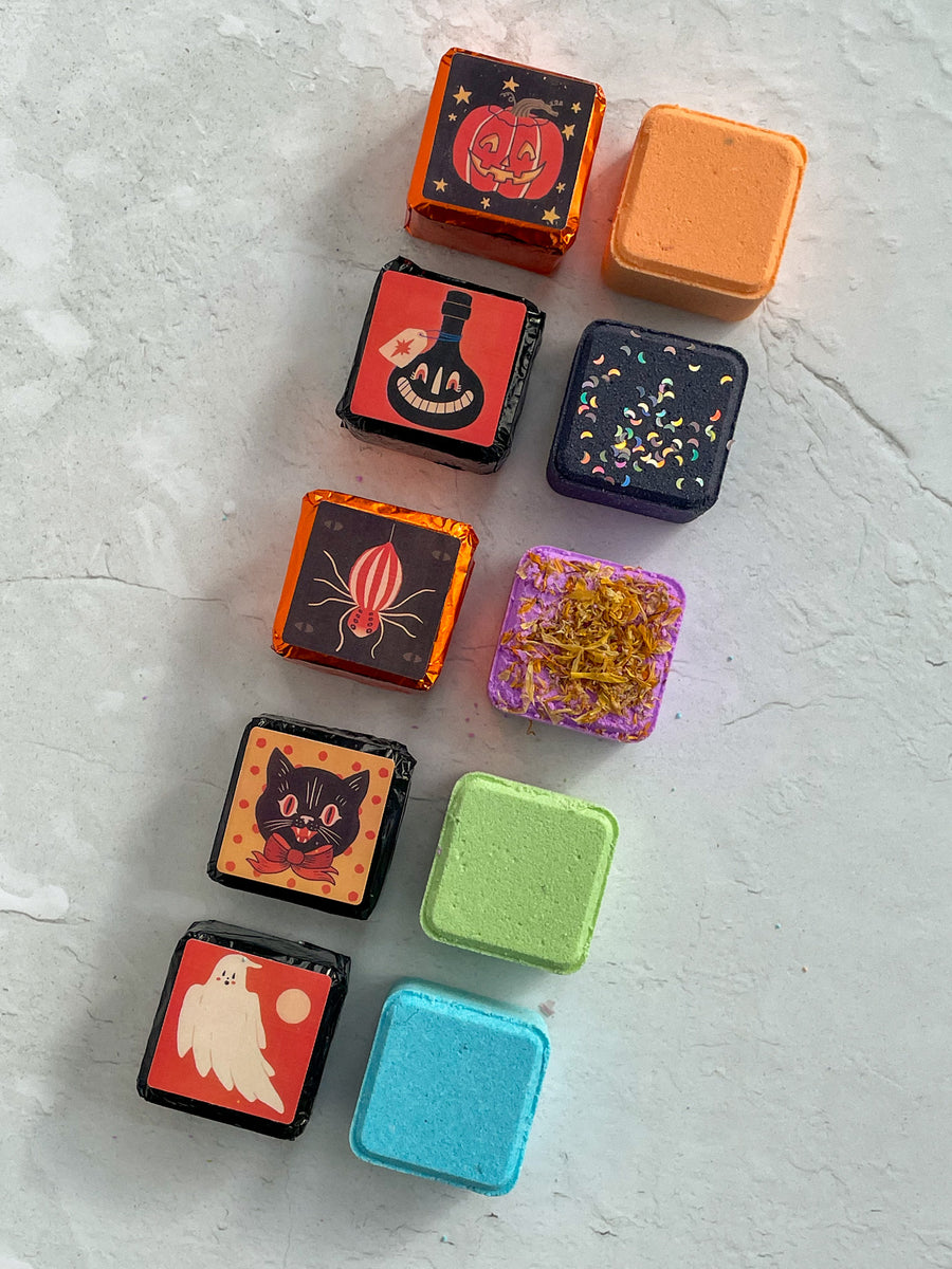 Ensemble 5 cubes de bain Halloween