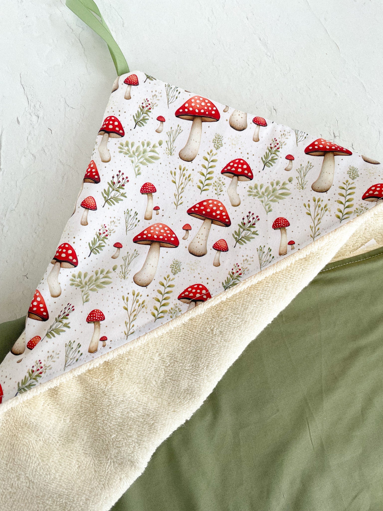 Sortie de bain bébé - champignons - Savonnerie Saponaria